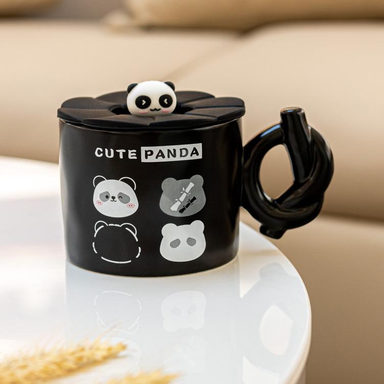 

Gift Water Cup Cartoon Panda Mug Office High Value Ceramic Cup Coffee Cup Home Couple 340ML