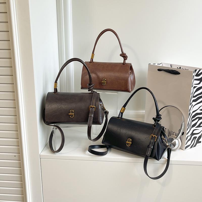 2025 Retro Minimalist One-Shoulder Crossbody Handbag - Trendy Niche Design Women's Bag