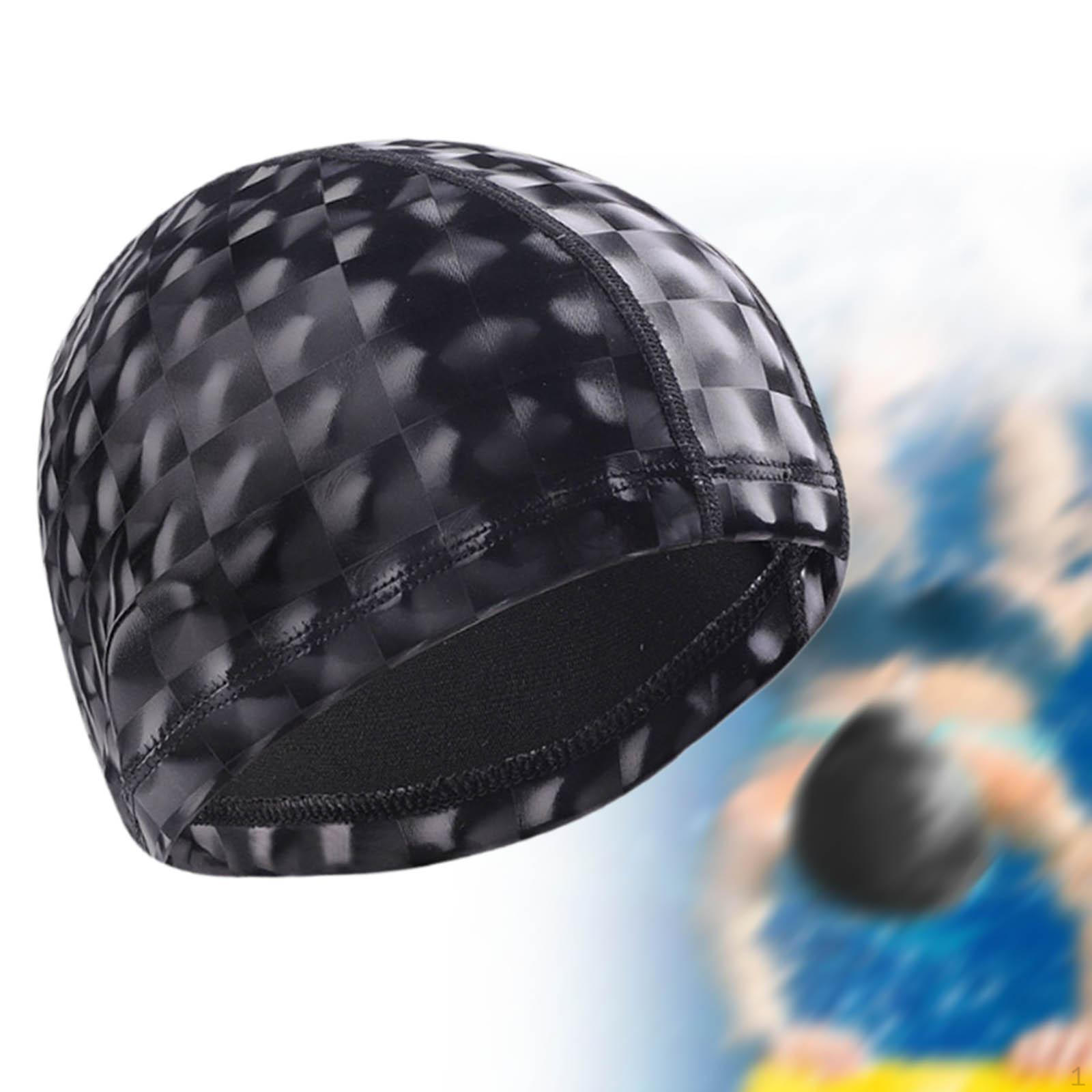 

Шапочка для купания, удобная, легко надевать и снимать, шапочка для бассейна, не скользит, сохраняет волосы сухими для взрослых чёрный