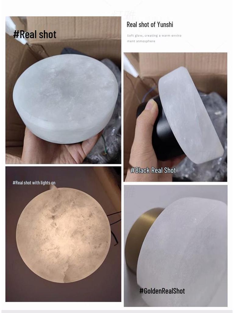 Minimalist Round Marble Wall Lamp for Bedroom, Hallway, or Balcony