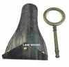 Brass Manifer Magnifying Glass with Leather Storage Case, Handmade Magnifying Lance, Classic Look