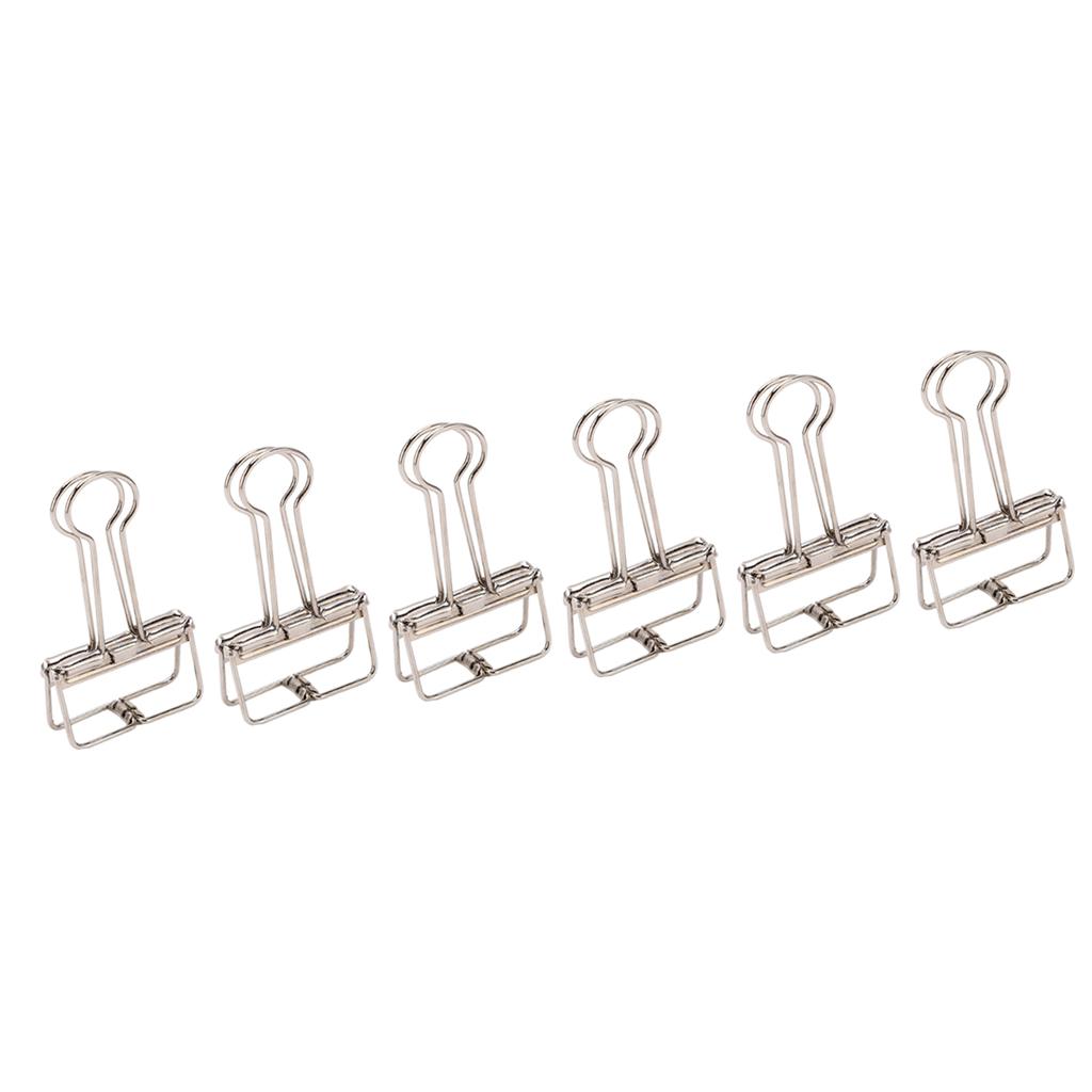 50Pcs Metal Hollow Binder Clips Multipurpose Durable Paper Clamps for Document Certificate Ticket Clothes Silver