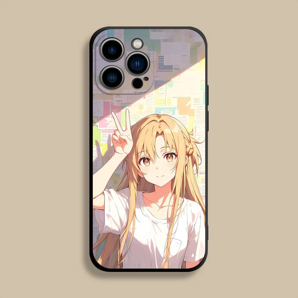 Sword Art Online SAO Kirigaya Handyhülle Für iPhone 17,16,15,14,13,12,Pro,Max,Plus,E,SE4,Air,Mini Schwarze Weiche Hülle