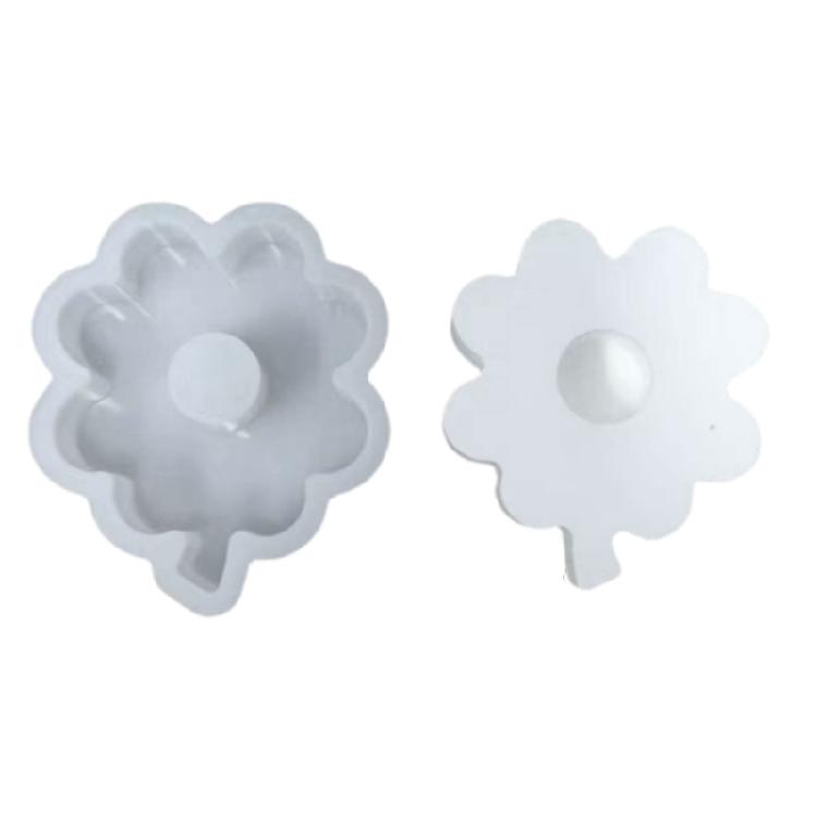 Silicone Molds Four Leaf Clovers Candle Holder Resins Molds for DIY Candle Making