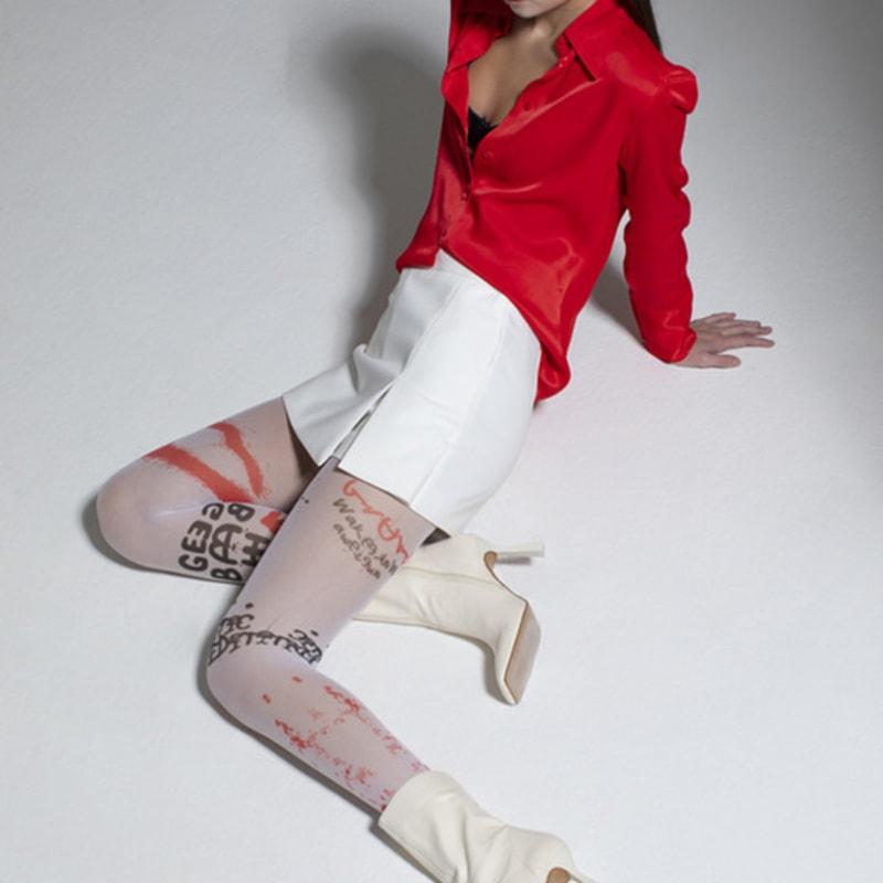 Romantic tiger Graffiti tights