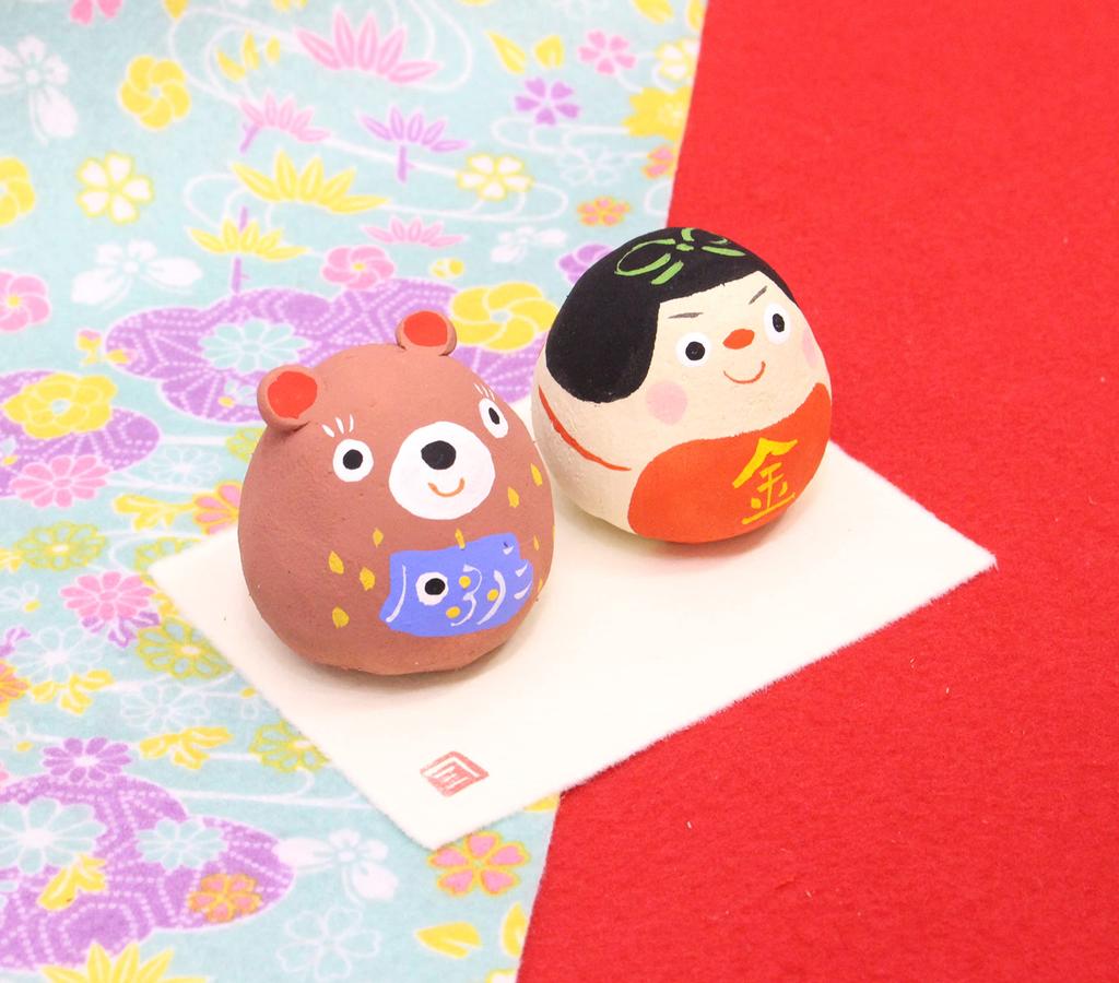 Craftsman House Children's Day Paper Mache Kintaro and Bear