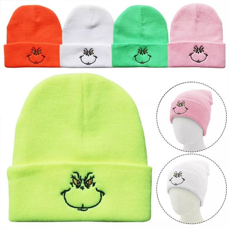Stylish Cartoon Expression Embroidered Pullover Hat For Cold Weather Protection
