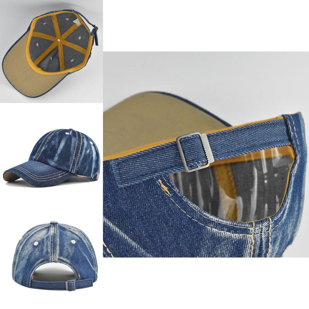New Washed Denim Baseball Cap Solid Color Duck Tongue Cap Couple Sunshade Cap European And American Cross-border Baseball Cap