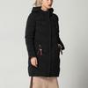 Women Winter Down Cotton Parka Jacket Coat Medium Long Hooded Full Sleeve Zipper Pocket Loose Warm Thicken Solid Color Black