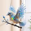 Yousheng Bluebird Hanging Decoration Stained Glass Art Bird Ornament 2D Flat Acrylic Pendant for Window Wall Home Garden Decor