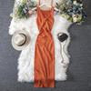 Women's Summer Sexy Twisted Chest Show Heart Machine Hollow Fashion Two Wear Knitted Dress