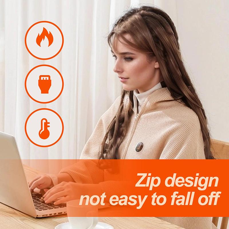 צעיף מחומם עוטף צעיף מחומם USB שמיכה מחוממת רכה חמה צעיף חימום מזג אוויר קר צעיף חורפי 3 דרגות חימום צעיף מחומם נייד