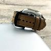 Versatile Leather Strap with Crazy Horse Pattern for Apple and Samsung Smartwatches