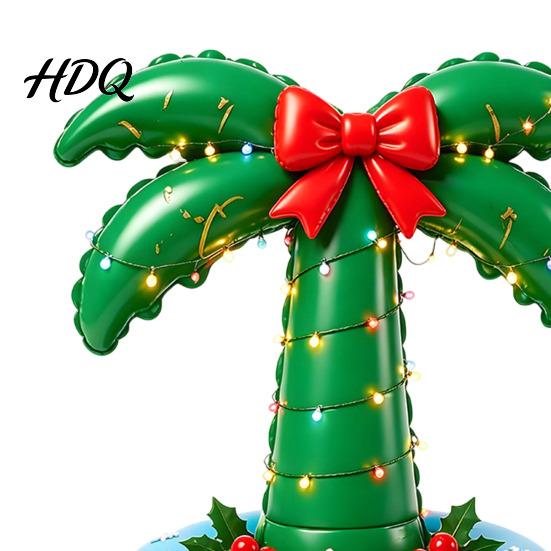 Durable PVC Holiday Stickers Christmas Toilet Lid Decal Tropical Coconut Tree Bathroom Stickers Island Easy Apply Decals Style Restroom Mural