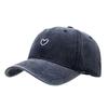 Soft Top Embroidered Heart Baseball Cap Retro Sunscreen Embroidery Love Baseball Hat Cute Thin Washed Cotton Baseball Cap