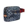 Coach Cargo 18 Chambray Floral Print Canvas And Leather Shoulder Bag Women Shoulder Bag Denim-Blue 3236-B4CB