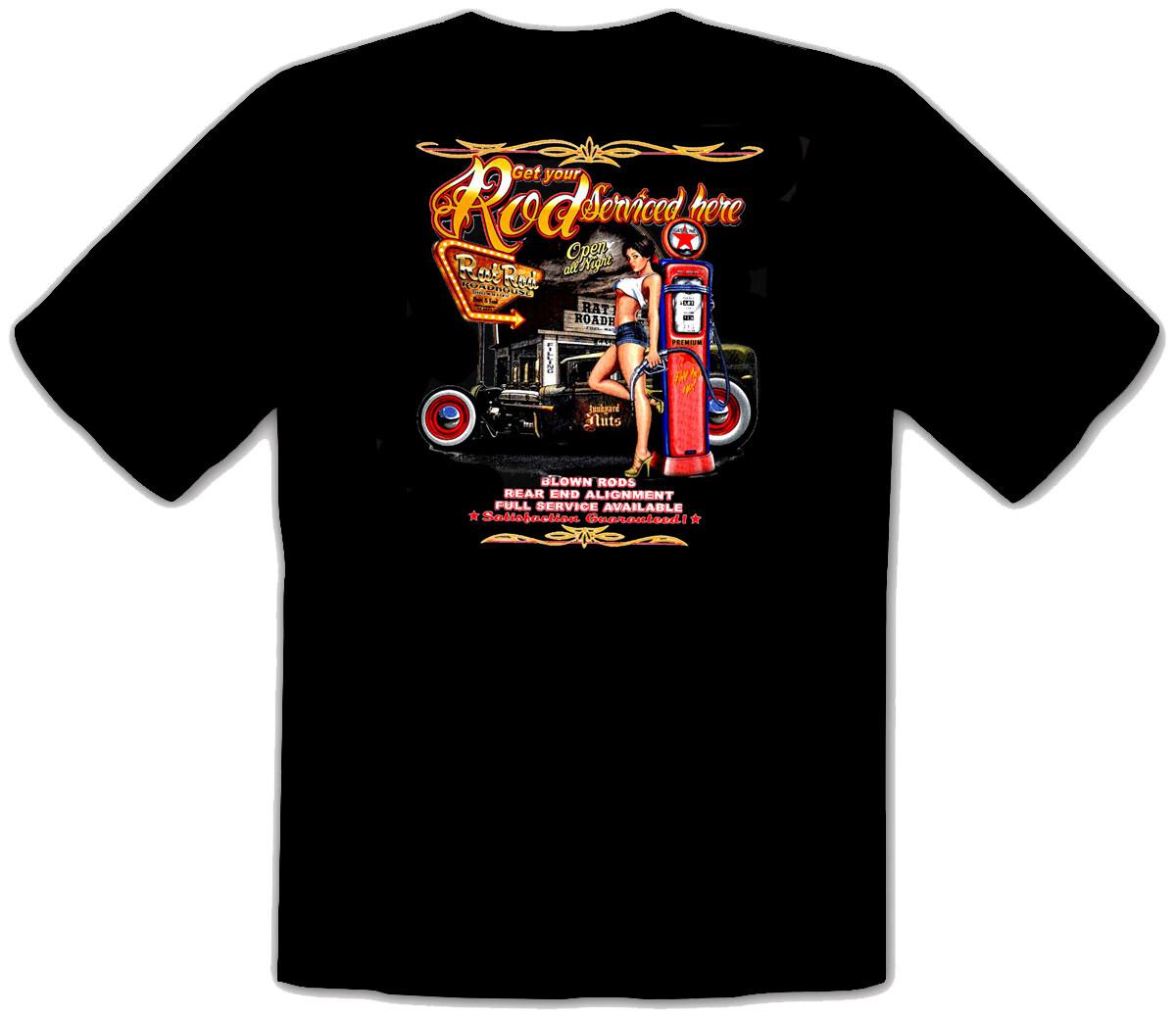 

26 Vintage V8 Hot Rod Rockabilly Car Vintage 50s Garage Car Black T-Shirt -426- Unisex T-Shirt L