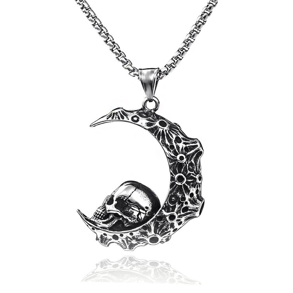 Stainless Steel Snake Pendant, Retro Personalized Python Titanium Steel Necklace Pendant Jewelry