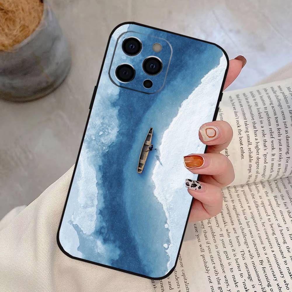 Sea Phone Case For iPhone 17, 16,15,14,13,12,11 Plus,Pro Max, Others Soft Black Cover