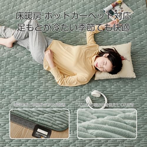 CHOSHOME Carpet Rug, Extra Thick 25mm, Fits 1.5 Tatami Mats, Thick Rug, All-Season, Non-Slip, Soundproof, Soft To the Touch, Nordic Style, Warm, Washa