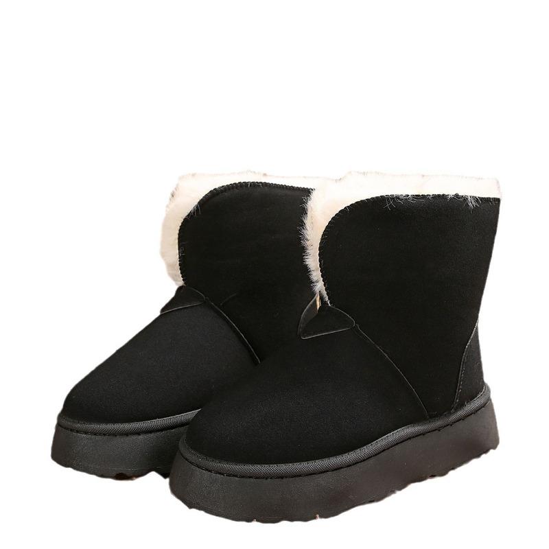 Women's Chunky-Soled Short Snow Boots 2025 Fall/Winter New Arrival Two-Way Wear Thickened Fleece Lining Warm Slip-On Women's Cotton Boots