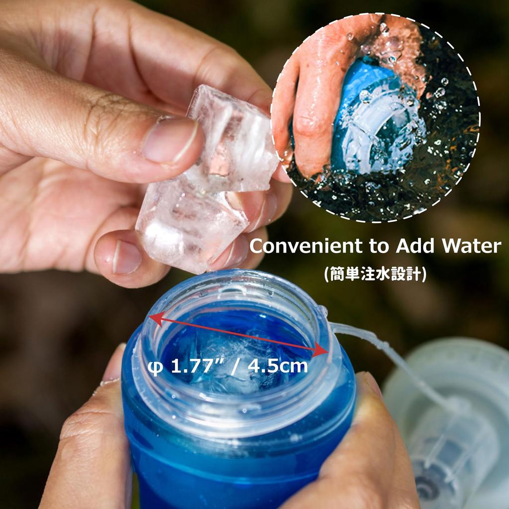 Azarxis Soft Flask Water Bottle 500ml Foldable Lightweight Easy to Wash Wide Mouth Water Bottle Hydration Running Sports Mountaineering Marathon