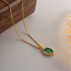 Double Sided Mermaids Princess Pendant Necklace Luxurious Sweater Chain for Women and Girls Handmade Jewelry Gift