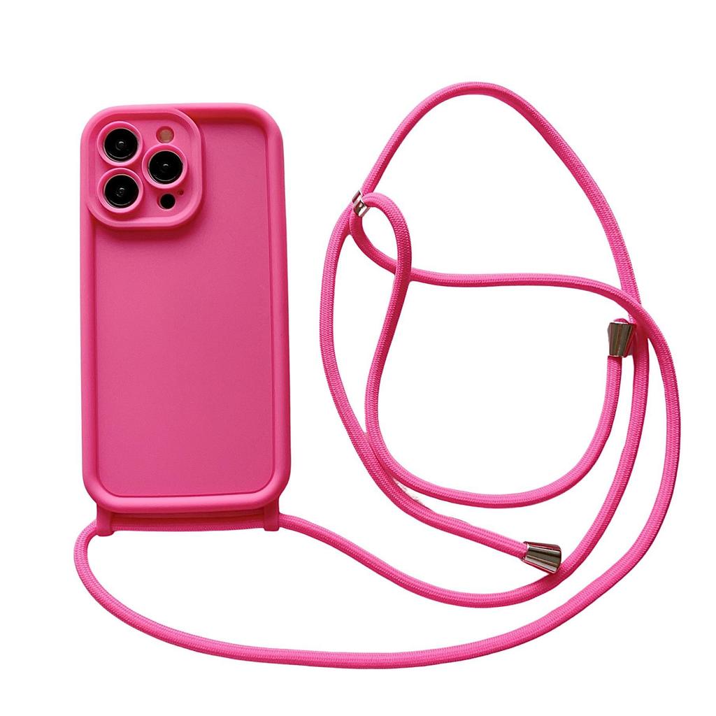Drop-Proof Frosted iPhone 14 Pro Max Case with Crossbody Lanyard