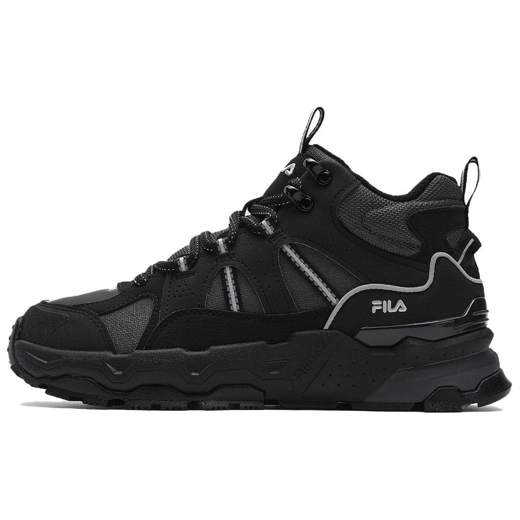 Fila Trek 1S Mid Comfortable Versatile Fleece High-Top Dad Shoes Women Sneaker Black F12W442113FBF