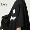 Indoor Outdoor Halloween Activity Wear Hooded Ghost Costume, White/Black Cape Costume for Kids Adults, Spooky Easy Loose Style Party Outfit with Wave