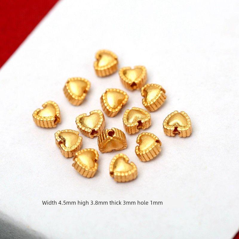 

DIY 925 Sterling Silver Accessories Old Gold Heart-Shaped Spacer Beads 4.5mm silver gold plated Heart spacer bead one