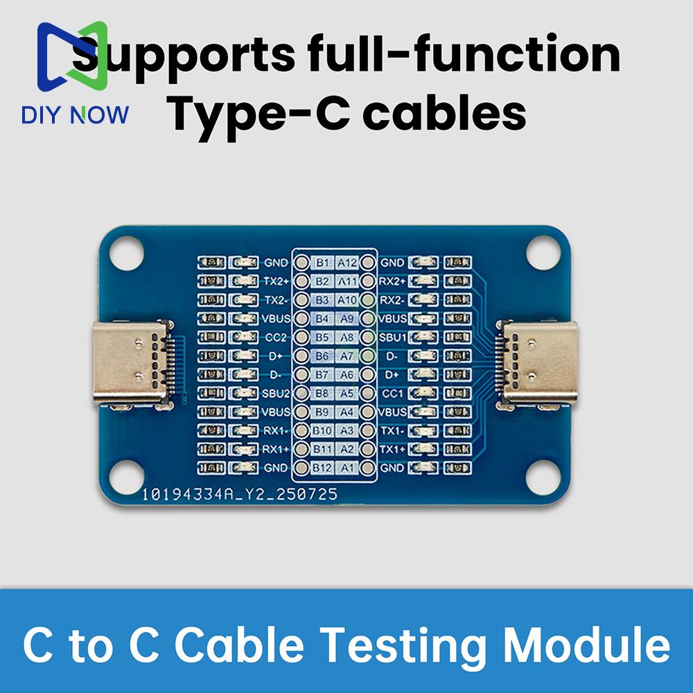 Portable Type-C Cable Tester module with 24-Pin Full Detection Dual Head LED Indicator for Type C Fast Charging Cable