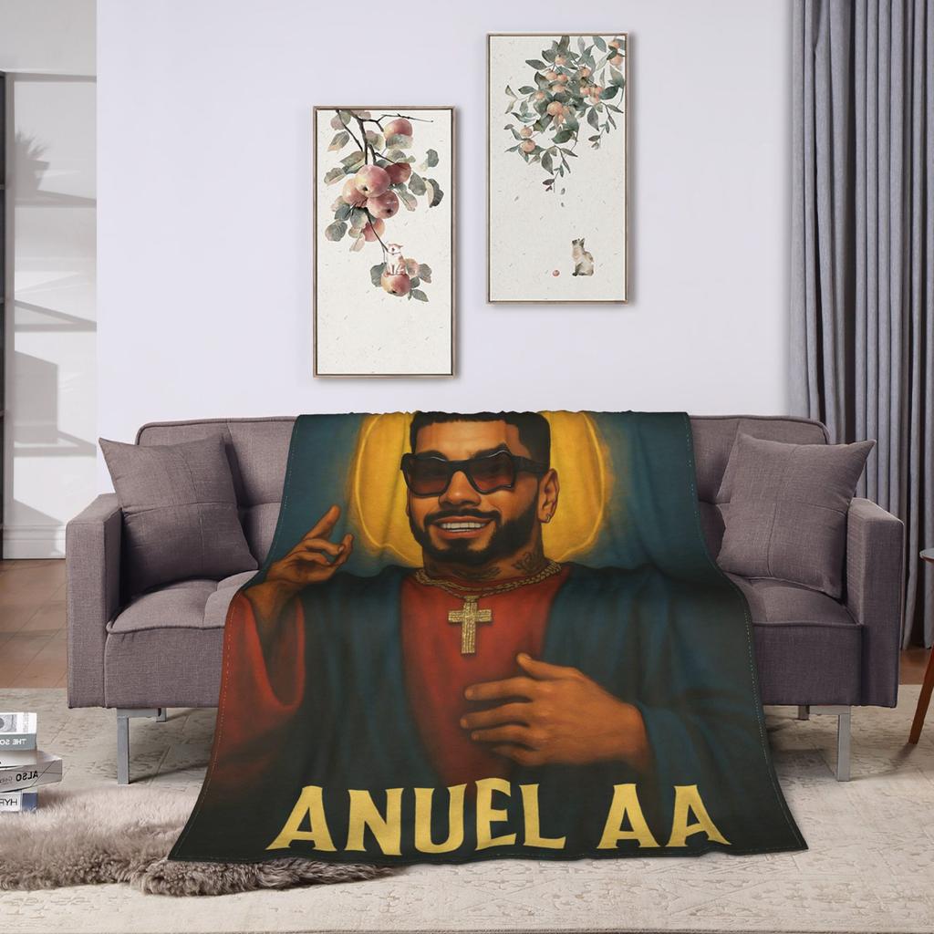 Anuel AA Rhlm 2 Album Blanket Quality Soft Warm Throw Blanket Autumn Travel Office Home Decor Funny Bedspread