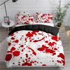 Halloween King Queen Duvet Cover Horror Blood Hand Bedding Set For Teens Scary Red Blood Stains 2/3pcs Polyester Quilt Cover