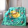 1pc Duck, Flowers Blanket Lightweight Flannel Blanket Throw Blanket For Sofa, Bed, Travel, Camping, Livingroom, Office, Couch