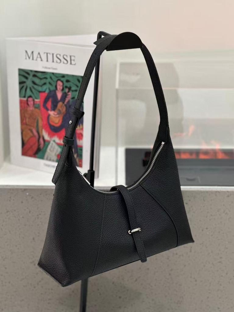 2025 Korean Style Genuine Leather Underarm Bag - Women's Versatile Fashionable Crescent Baguette Handbag