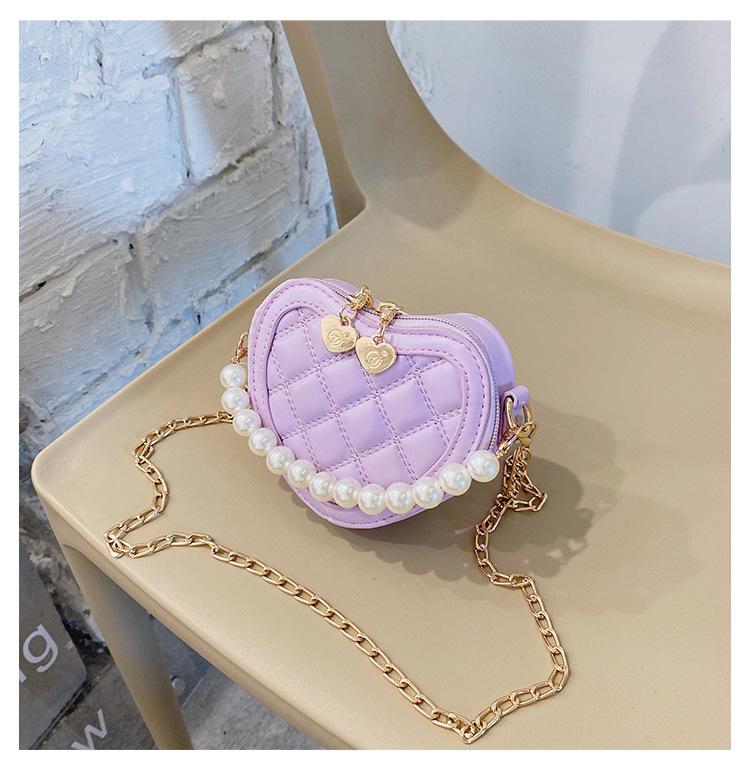 

Pearl Handle Girls Mini Shoulder Messenger Bag Princess Wallet Coin Purse Handbags Cute Children S Heart-Shaped Crossbody Bags