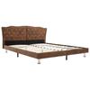 Bed Frame Brown Faux Suede Look 180*200 Cm