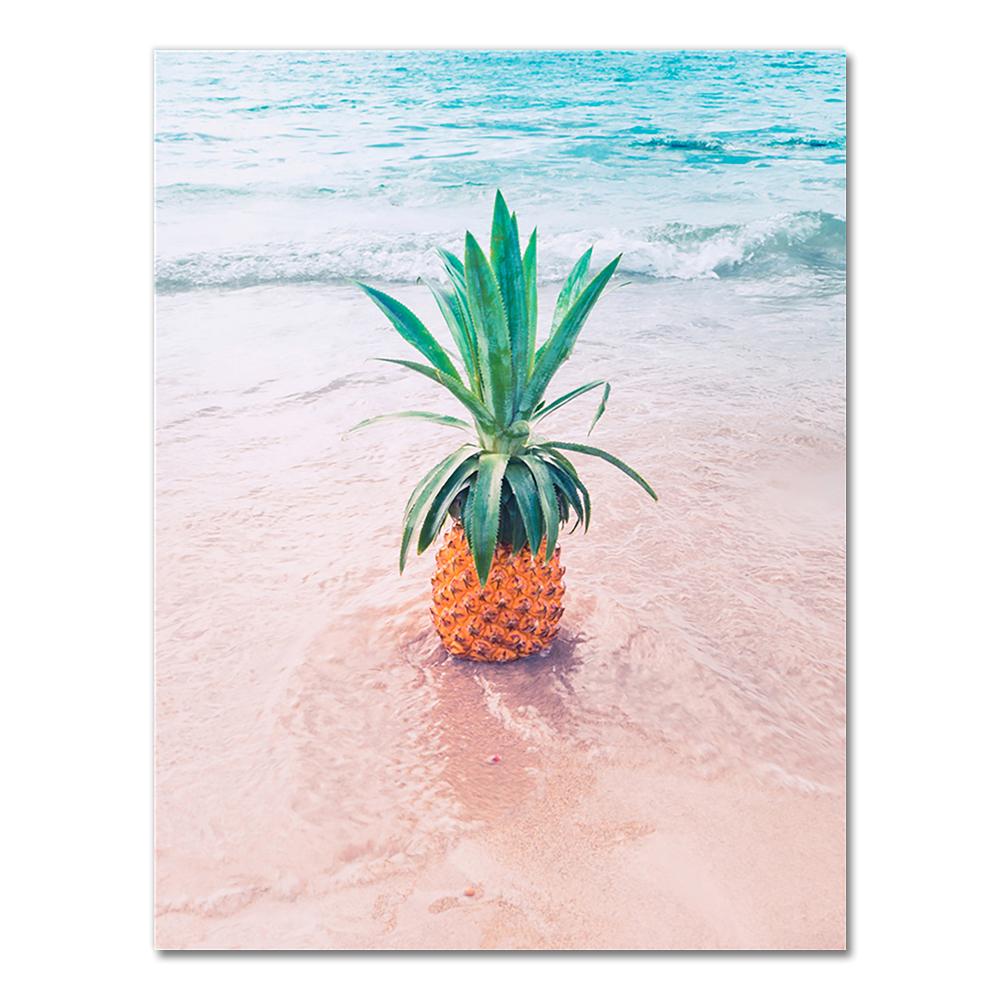 Pink Sea Beach Shell Pineapple Hammock Nordic Posters And Prints Wall Art Canvas PaintingWall Pictures For Living Room Decor
