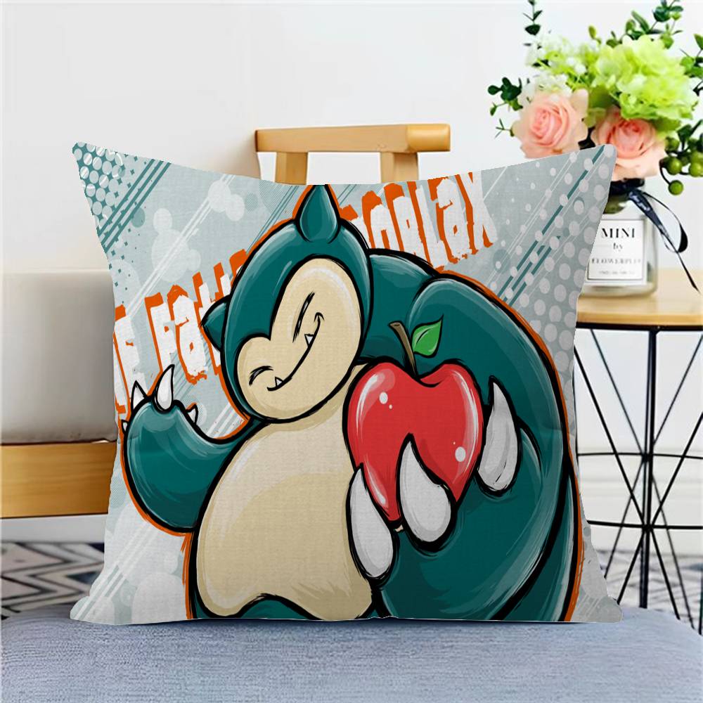 

P-pokemon Snorlax Decorative Room Aesthetics Pillow Case Home Decor Bedroom Sofa Bed Couch Pillow Cover 45x45 12x12Inch