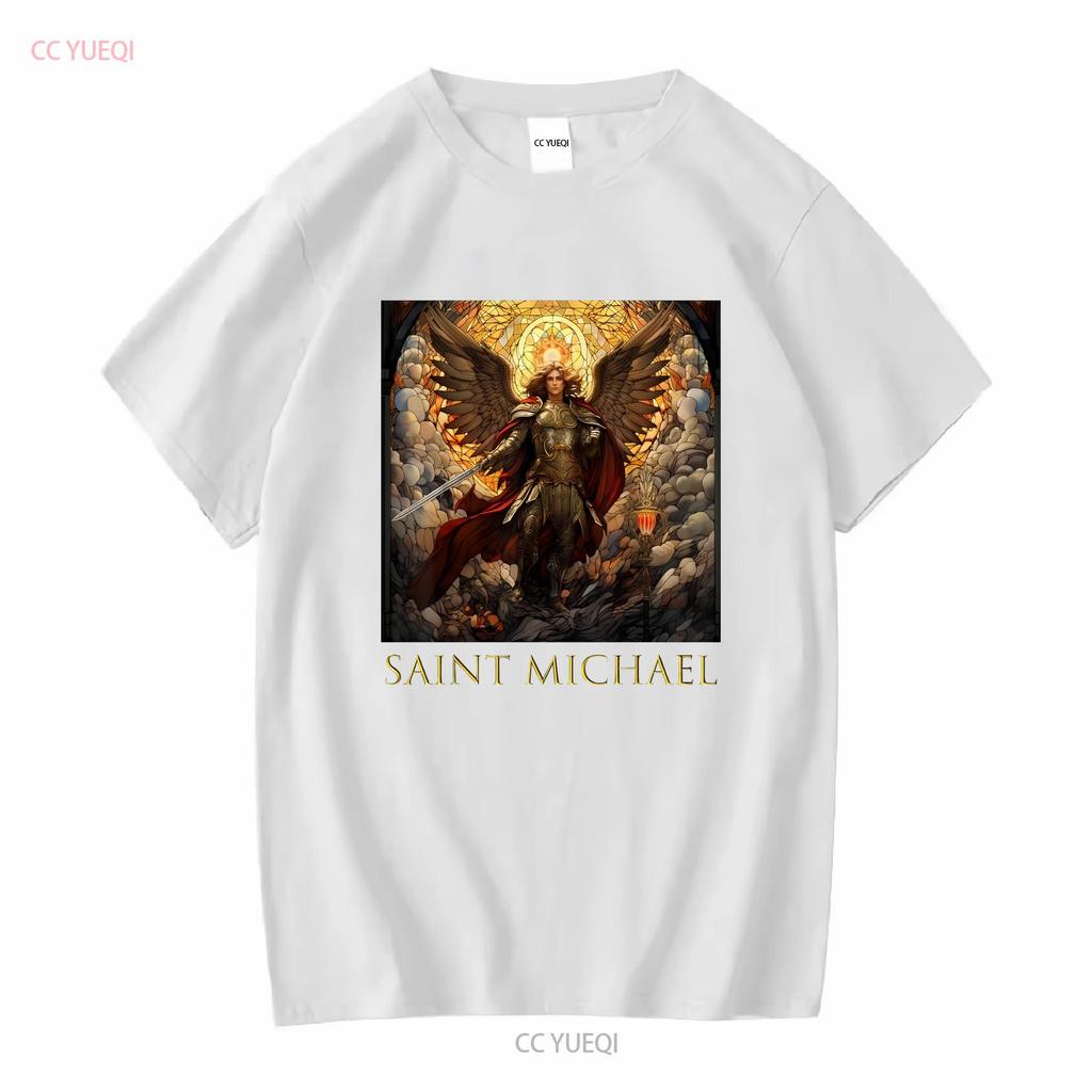 Neues limitiertes T-Shirt Erzengel Michael vintage gewaschen lässig Designer-Kleidung homme Bequem leicht grafisch