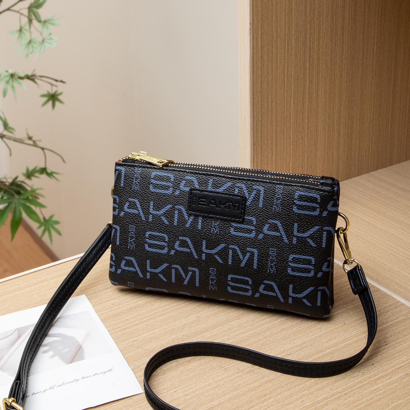 

JYL TS Women s Sling Bags Double Wallet 117 Clutch PU Flower Large Capacity Bag носій небо синє забарвлення