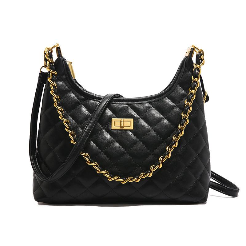 Ielgy Female Bag Fashion Rhombus Chain Shoulder Underarm Crossbody Bag Premium Retro