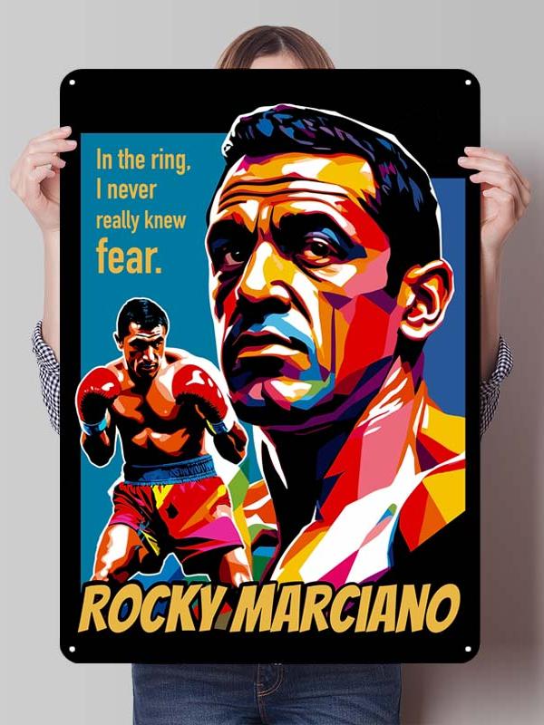 Rocky Marciano Bokser Metalowe Plakaty Vintage Dekoracja Wnętrz Niestandardowe Bokserskie Metalowe Tabliczki Cyny do Dekoracji Ściennej Retro Dekor