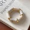 Stretchy Smudge Acrylic Bracelet Retro Vintage Maillard Hand Ring Bamboo Elastic Bangle  Party