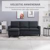 Corner Sofa, Sofa Set, with Reversible Chaise Longue, 197 X 139 X 91cm, Dark Grey