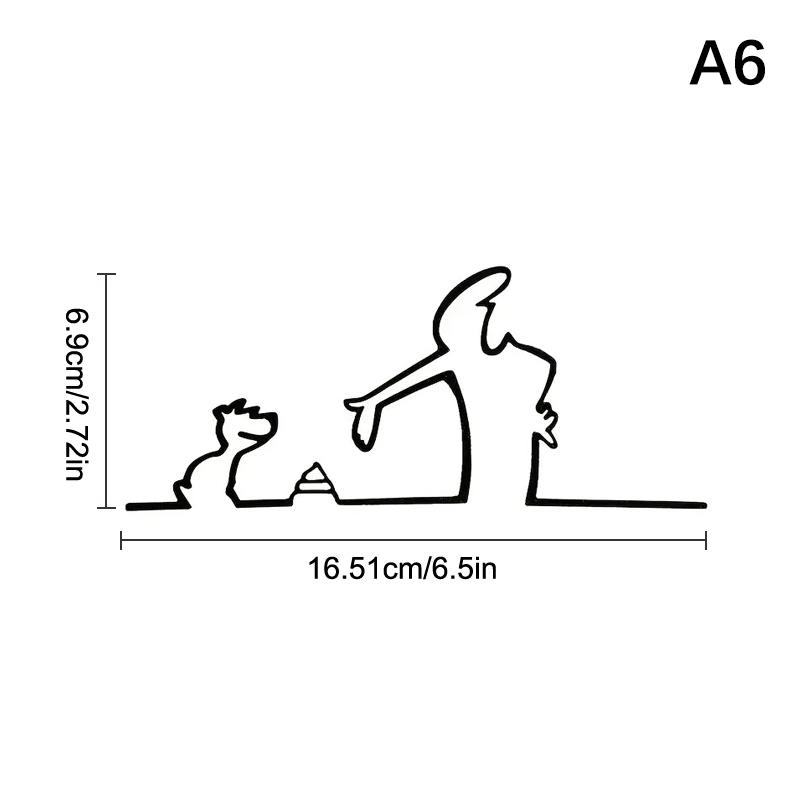 La Linea Minimalistická Kresba Samolepka na Auto Nárazník a Okno Dveře Samolepka na Zeď s Designem Kreslené Postavičky Domácí Dekorace Auta