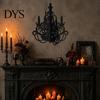 Lightweight Hanging Decorations 3D Candlestick Chandelier Ceiling Ornament, Gothic Halloween Glitter Matte Black Holiday Decor Decoration for
