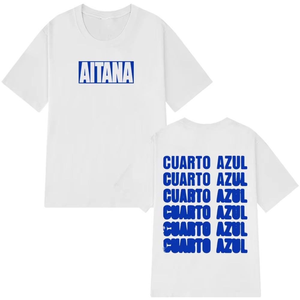 Singer Aitana Cuarto Azul World Tour 2026 Merch Tshirt Unisex Women Comfort T Shirts Summer Pure Cotton Aesthetic Trend Tshirts