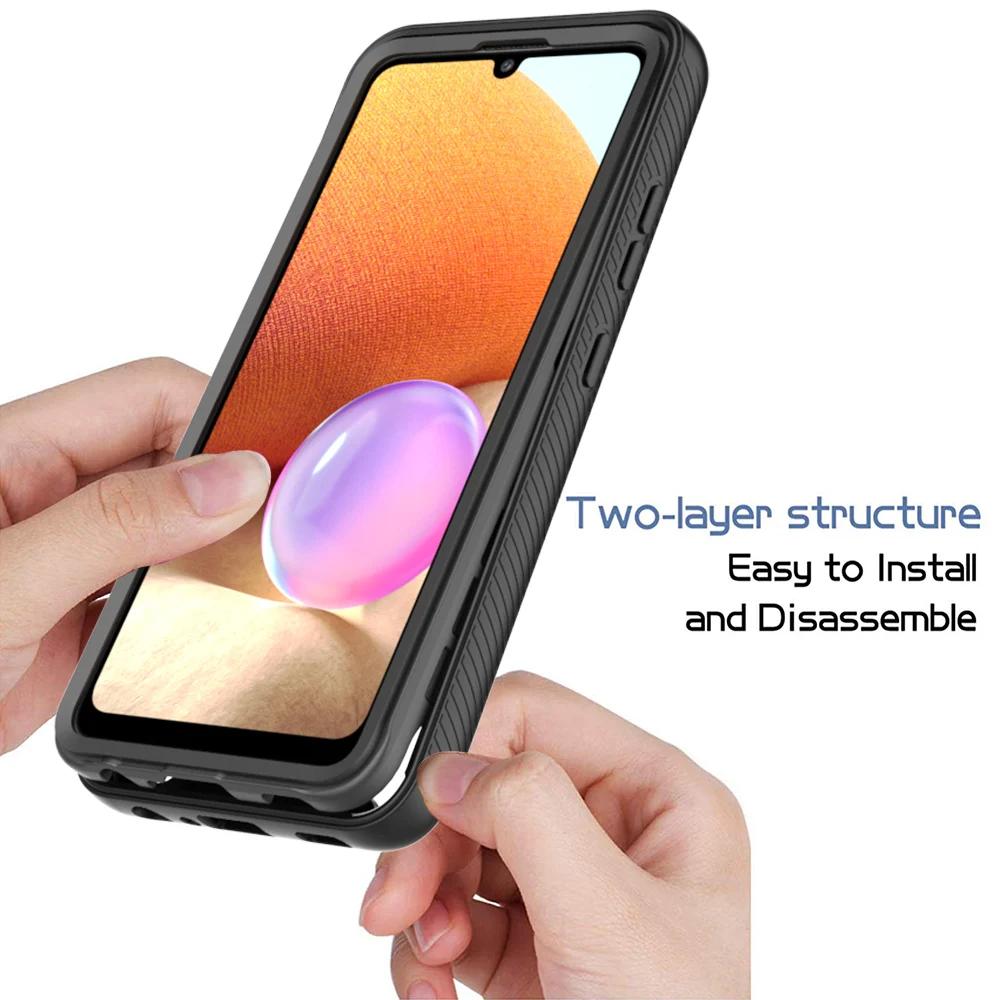 Hybrid Rugged Armor Shockproof Case For Samsung Galaxy A12 A32 A52 A21s A51 A71 A50 A50s TPU Plastic Back Cover Fundas